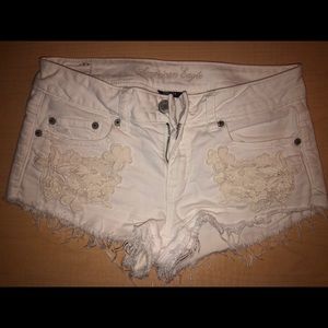 American eagle white jean shorts
